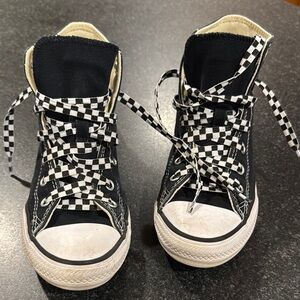 Converse Black Checkerboard High-Top Sneakers